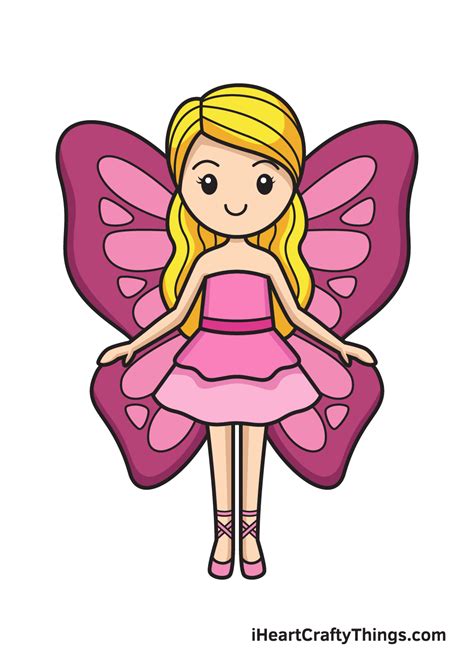 fairy cartoon drawing|easy fairy drawing for kids.